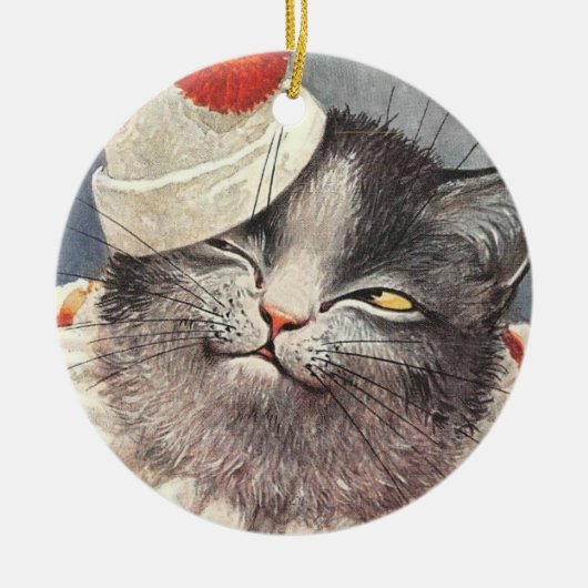 Cat Clown by Arthur Thiele Keramisch Ornament (Voorkant)