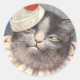 Cat Clown by Arthur Thiele Ronde Sticker