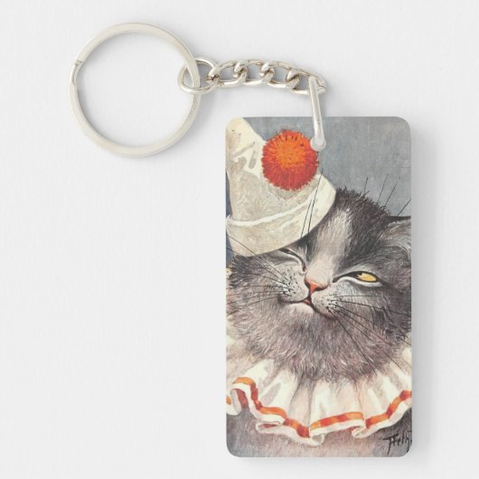 Cat Clown by Arthur Thiele Sleutelhanger (Voorkant)