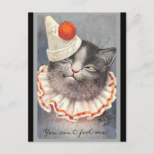 Cat Clown  illustratie Briefkaart (Voorkant)