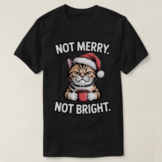 Cat Coffee, Anti-Christmas Design  T-shirt (Design voorkant)