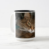 Cat Coffee Cup Tweekleurige Koffiemok (Voorkant links)