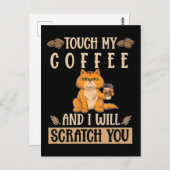 Cat Coffee Humor Angry Kitten Briefkaart (Voorkant / Achterkant)