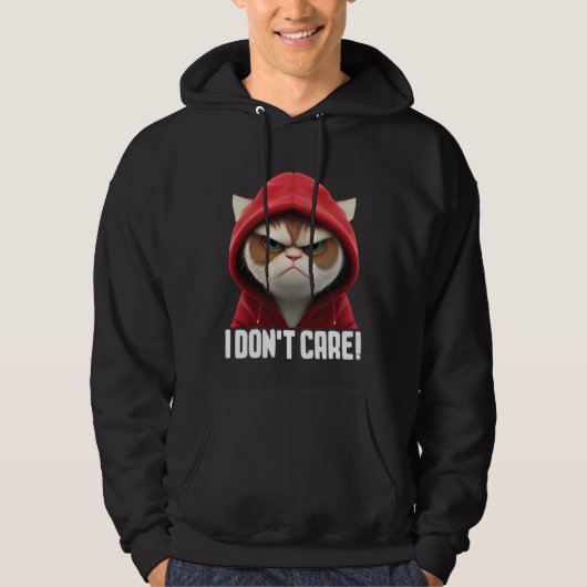 Cat Coffee I Cat I Don t Care  2 Hoodie (Voorkant)