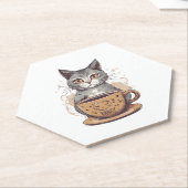 Cat Coffee Kartonnen Onderzetters (Schuin)