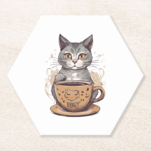 Cat Coffee Kartonnen Onderzetters