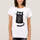 Cat Coffee Lady t-shirt (Voorkant)