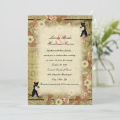 Cat Coffee Lovers Collage Style Wedding Uitnodigin Kaart (Staand voorkant)
