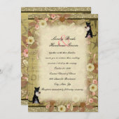Cat Coffee Lovers Collage Style Wedding Uitnodigin Kaart (Voorkant / Achterkant)