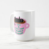 Cat & coffee make the world go around | Mug Koffiemok (Voorkant links)
