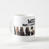 Cat Coffee Mok, Man Ik hou van Felines MILF Koffiemok (Voorkant links)