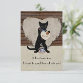 Cat Coffee Valentijn Card Kaart (Staand voorkant)