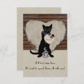Cat Coffee Valentijn Card Kaart (Voorkant / Achterkant)