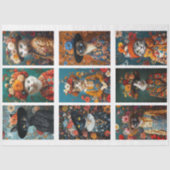 Cat Collage Junk Journal Decoupage Tissue Paper Tissuepapier (Voorkant)