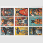 Cat Collage Kleine Projecten Junk Journal Decoupag Tissuepapier (Voorkant)