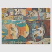 Cat collage ontkoppelpapier tissuepapier (Voorkant)