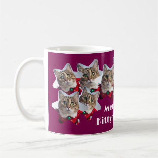 Cat Collage op een kerst Koffiemok (Links)