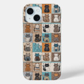 Cat Collectie Quiltpatroon Case-Mate iPhone Case (Achterkant)