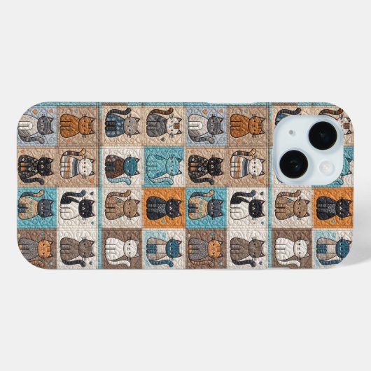 Cat Collectie Quiltpatroon Case-Mate iPhone Case (Achterkant (horizontaal))
