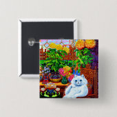 Cat College Master Vierkante Button 5,1 Cm (Voorkant /achterkant)