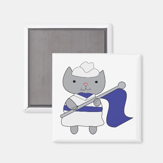 Cat Color Guard Blauw Wit Magneet (Voorkant / Achterkant)