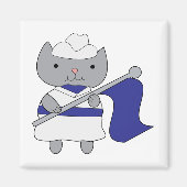 Cat Color Guard Blauw Wit Magneet (Voorkant)