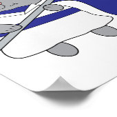 Cat Color Guard Blauw Wit Poster (Hoek)