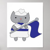 Cat Color Guard Blauw Wit Poster (Voorkant)