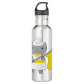 Cat Color Guard Geel Wit Waterfles (Voorkant)
