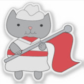 Cat Color Guard Rood Wit Sticker (Voorkant)