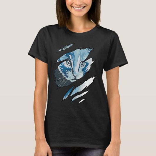Cat Colorful Cat Torn Cloth T-shirt (Voorkant)