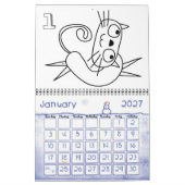 Cat Coloring Calendar Kalender (Jan 2027)