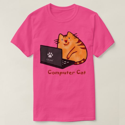 Cat-computerprogramma voor laptops bevestigen t-shirt (Design voorkant)