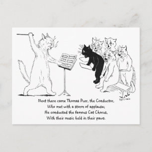 Cat Conducting Chorus  Louis Wain Briefkaart