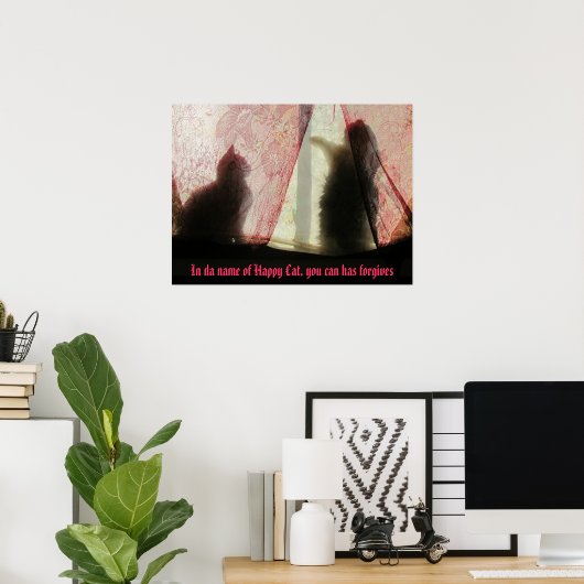 Cat Confessional Booth Meme Poster (Thuiskantoor)