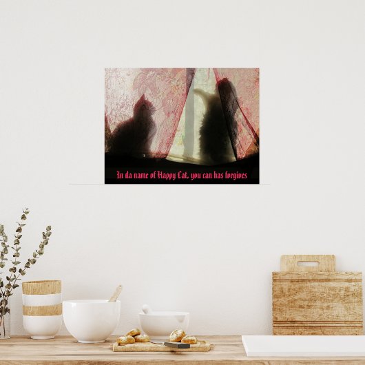 Cat Confessional Booth Meme Poster (Keuken)