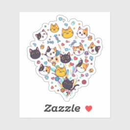 Cat Confetti – leuk en speels Sticker