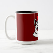 Cat Confident Santa Hat Crossed Arms Christmas Tweekleurige Koffiemok (Links)