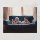 Cat Conversation Figurative Art Briefkaart (Voorkant)