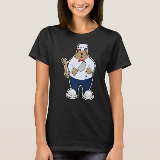 Cat Cook Chef pet Kitchen mesPremium T-shirt (Voorkant)