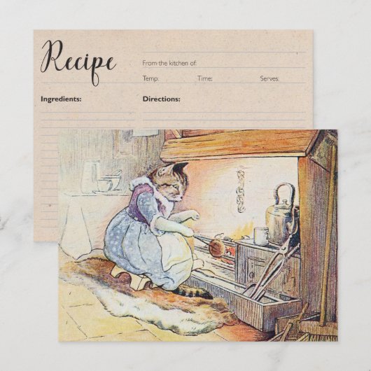 Cat Cooking door de Fire Recipe Kaart (Voorkant / Achterkant)