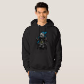 Cat cool animal cute puss kitty skull motorcycle b hoodie (Voorkant volledig)