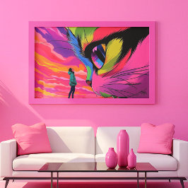 Cat Cosmic Gaze: Een ontmoeting van werelden Canvas Afdruk