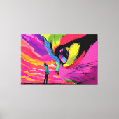 Cat Cosmic Gaze: Een ontmoeting van werelden Canvas Afdruk (Voorkant)