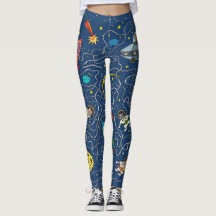 Cat cosmos cosmonautraket leggings