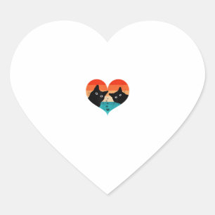 Cat Couple Retro  Shirt Funny Black Cat Val Hart Sticker