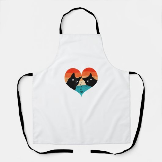 Cat Couple Retro Shirt Funny Black Cat Val Schort (Voorkant)