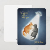 Cat Couple Romantic Valentine And Anniversary Card Feestdagenkaart (Voorkant / Achterkant)