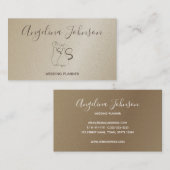 Cat Couple Sketch Gold Professional Visitekaartje (Voorkant / Achterkant)