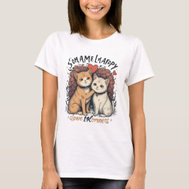 Cat Couple T-Shirt Schattige Romantisch Kat Liefde